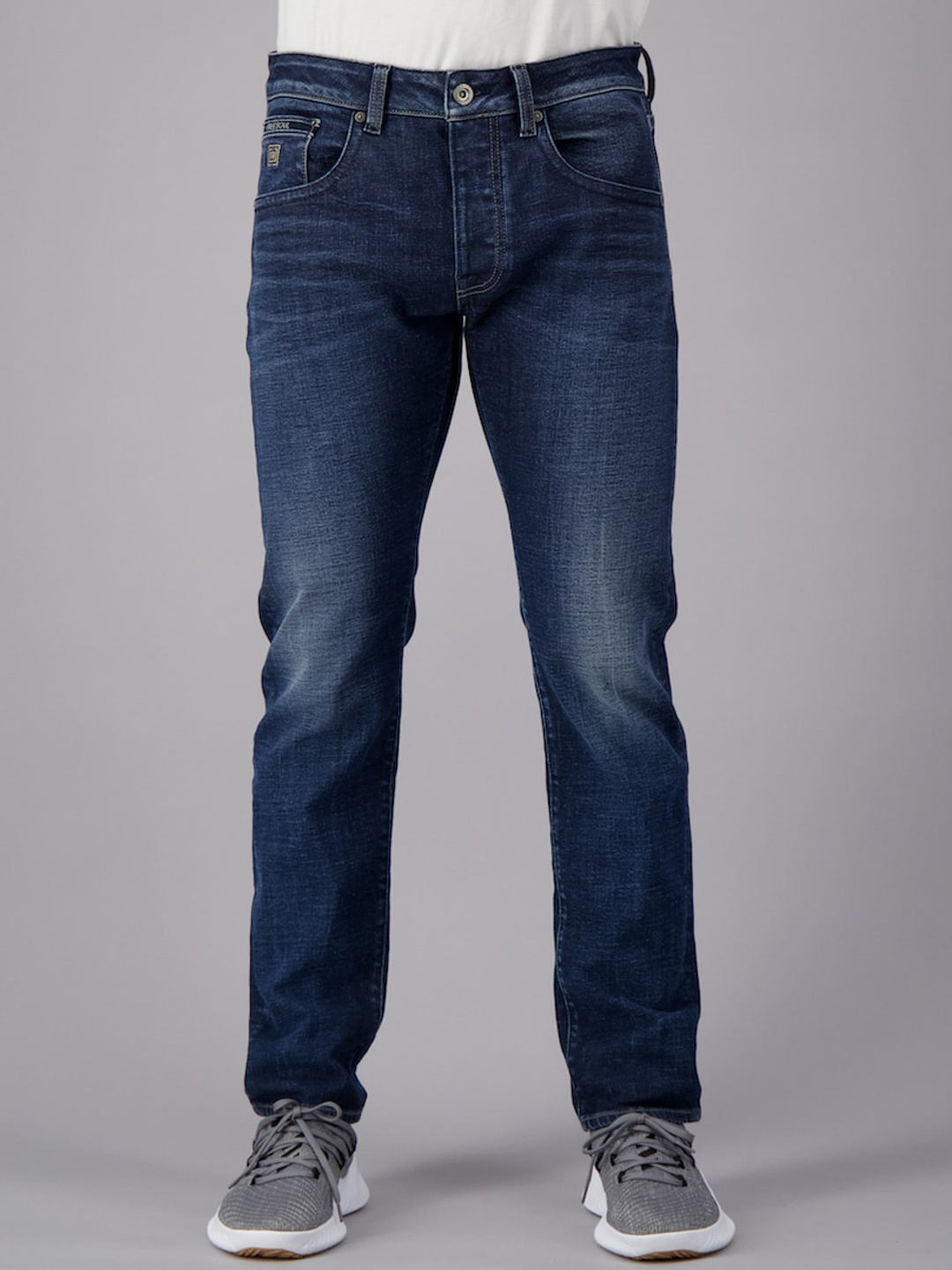 

FREESOUL Men Blue Low Distress Light Fade Jeans