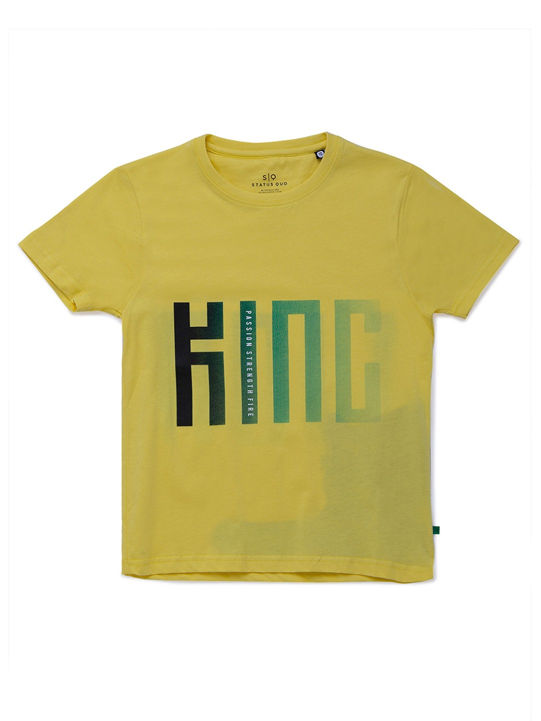 

Status Quo Boys Yellow Typography Printed Cotton T-shirt