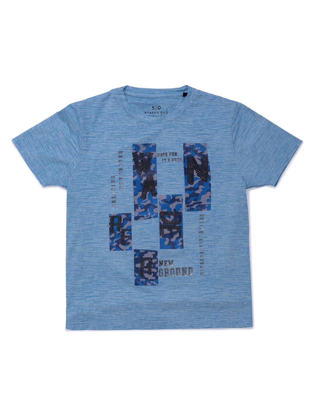 

Status Quo Boys Blue Printed Cotton T-shirt