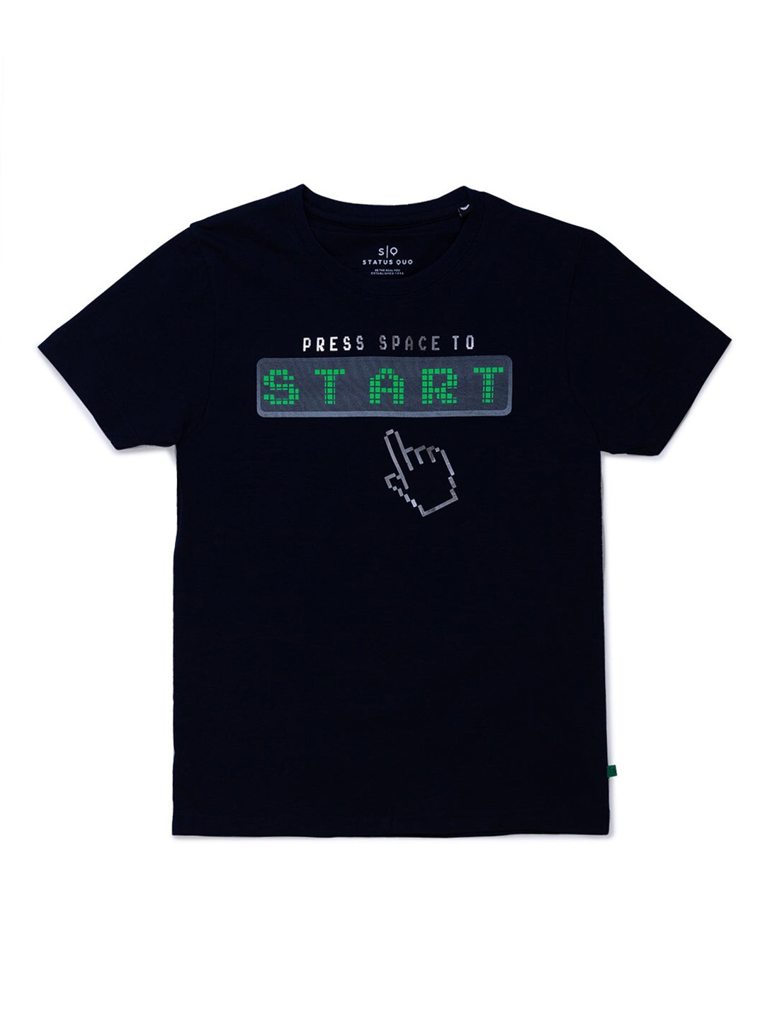 

Status Quo Boys Blue Typography Printed Regular T-shirt