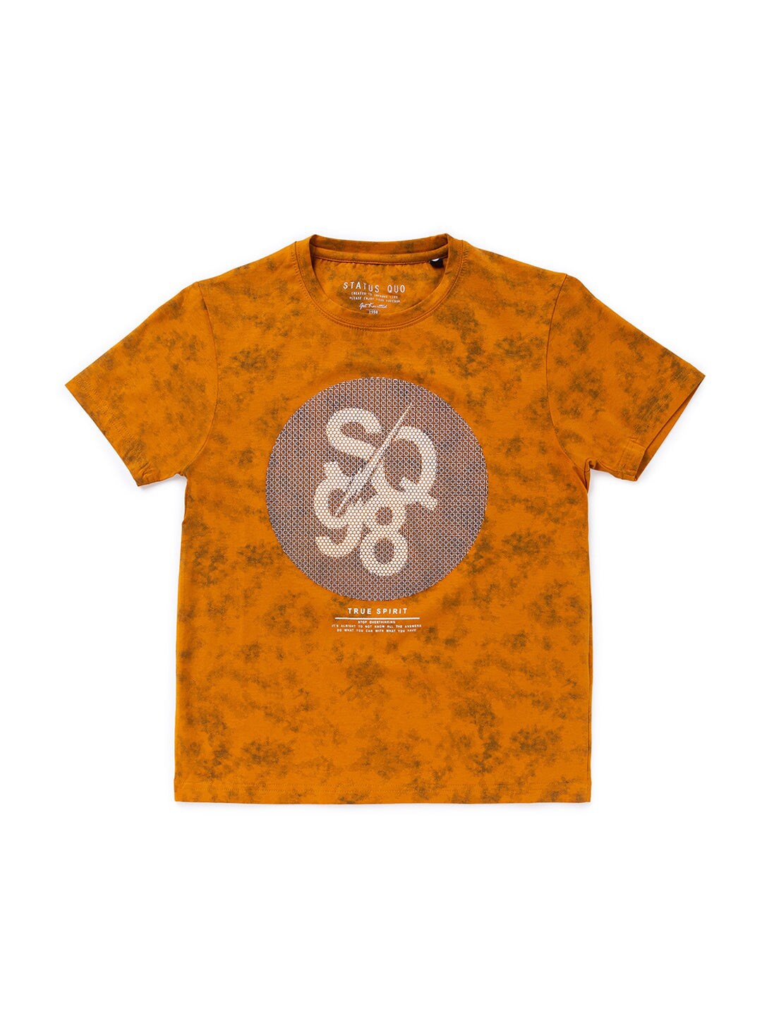 

Status Quo Boys Yellow Graphic Printed Regular T-shirt