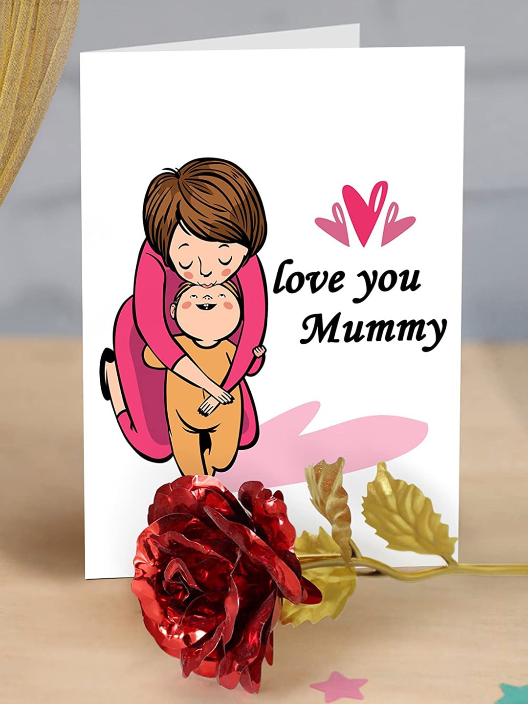

TIED RIBBONS Multi Mother's Day Greeting Card with Rose Flower