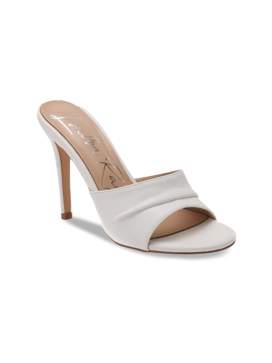 

London Rag White Solid Mid Top Party Stiletto Heels