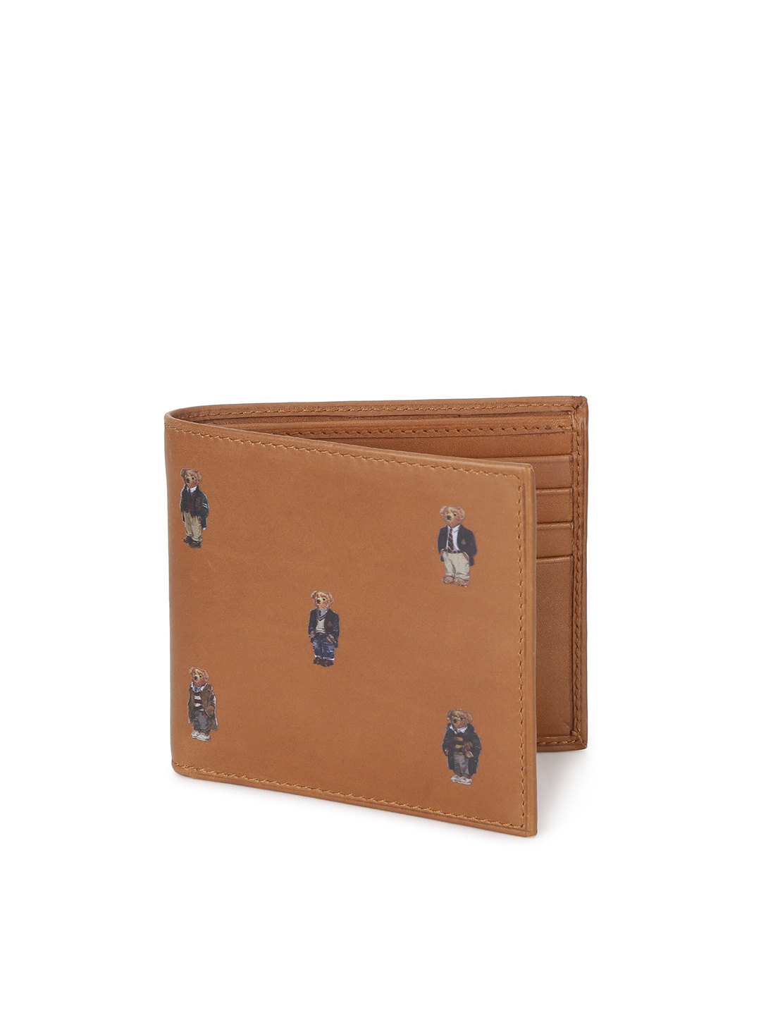 

Polo Ralph Lauren Men Printed Leather Two Fold Wallet, Brown