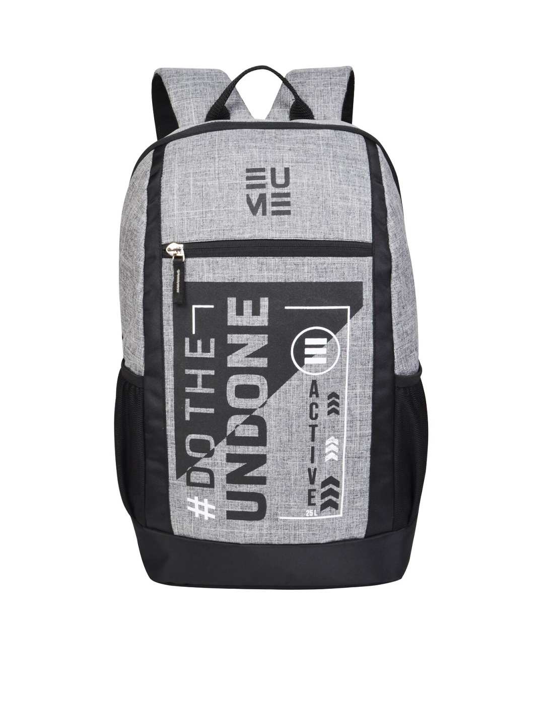 

EUME Unisex Grey & Black Printed Backpack