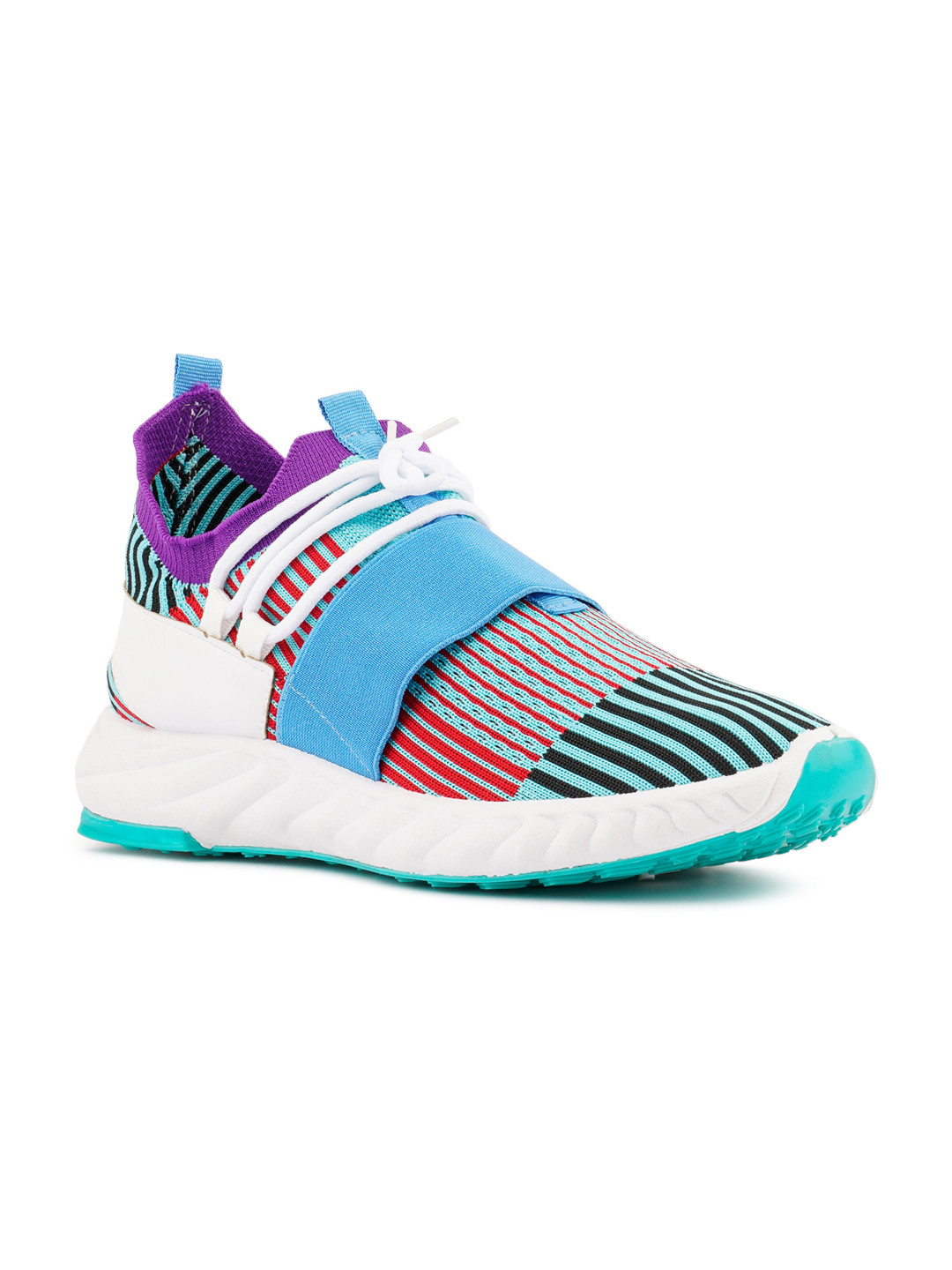 

London Rag Men Blue Multicoloured Striped Sneakers