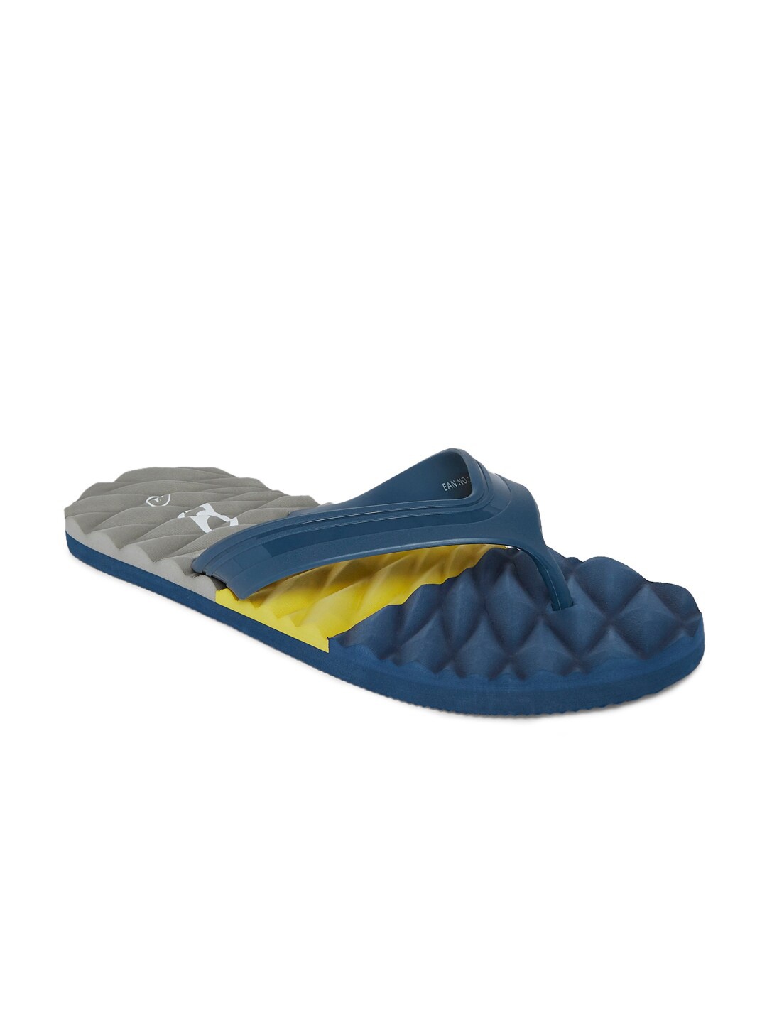 

Ajile by Pantaloons Men Teal Blue & Yellow Self Design Thong Flip-Flops