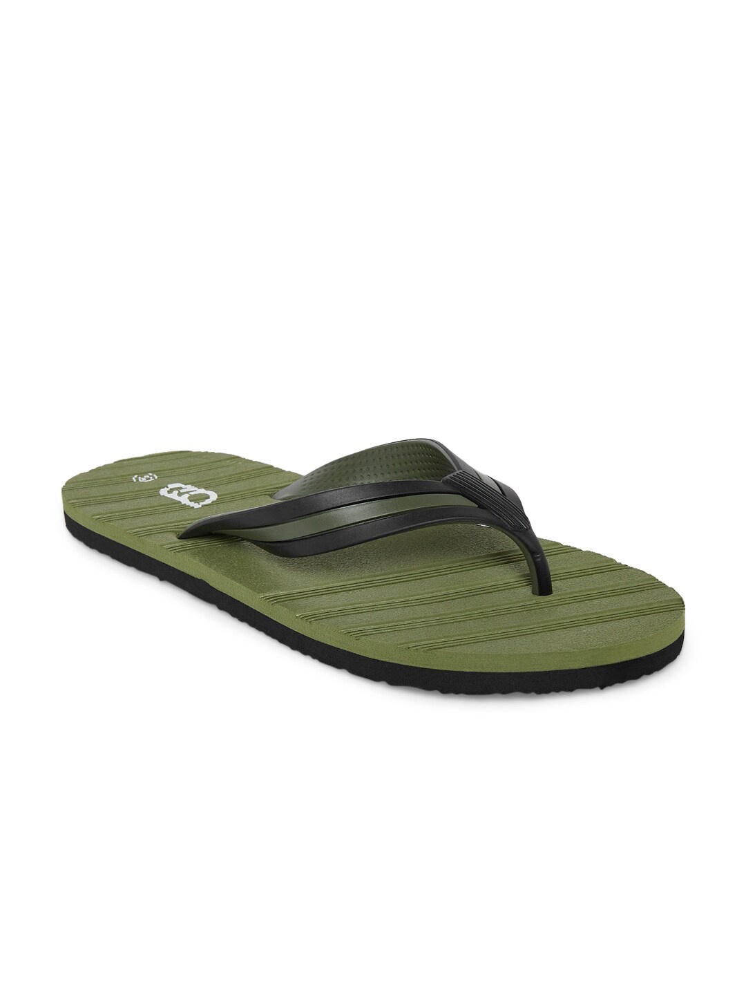 

Ajile by Pantaloons Men Olive Green & Black Thong Flip-Flops