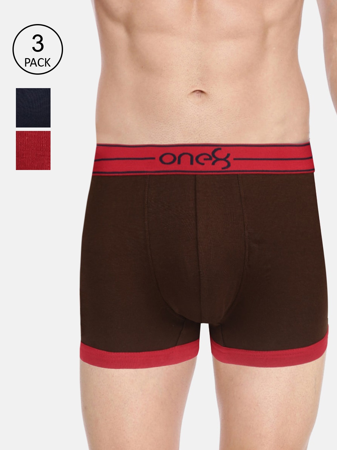 

one8 by Virat Kohli Men Pack Of 3 Solid Trunk 115-PO3, Multi