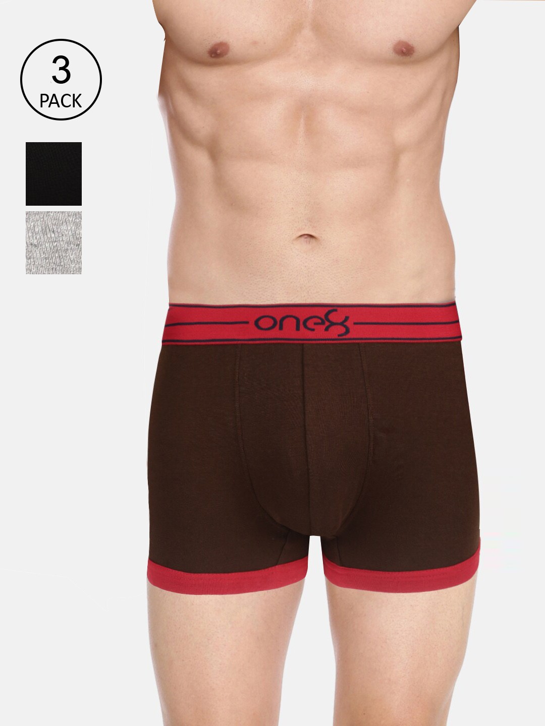 

one8 by Virat Kohli Men Pack Of 3 Solid Trunk, Brown