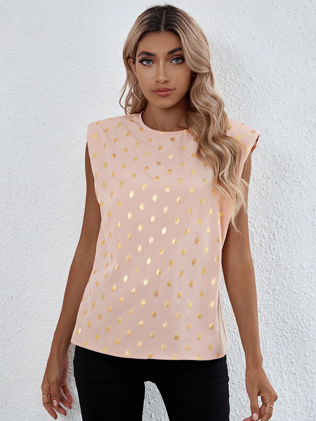 

La Aimee Women Pretty Pink Geometric Top