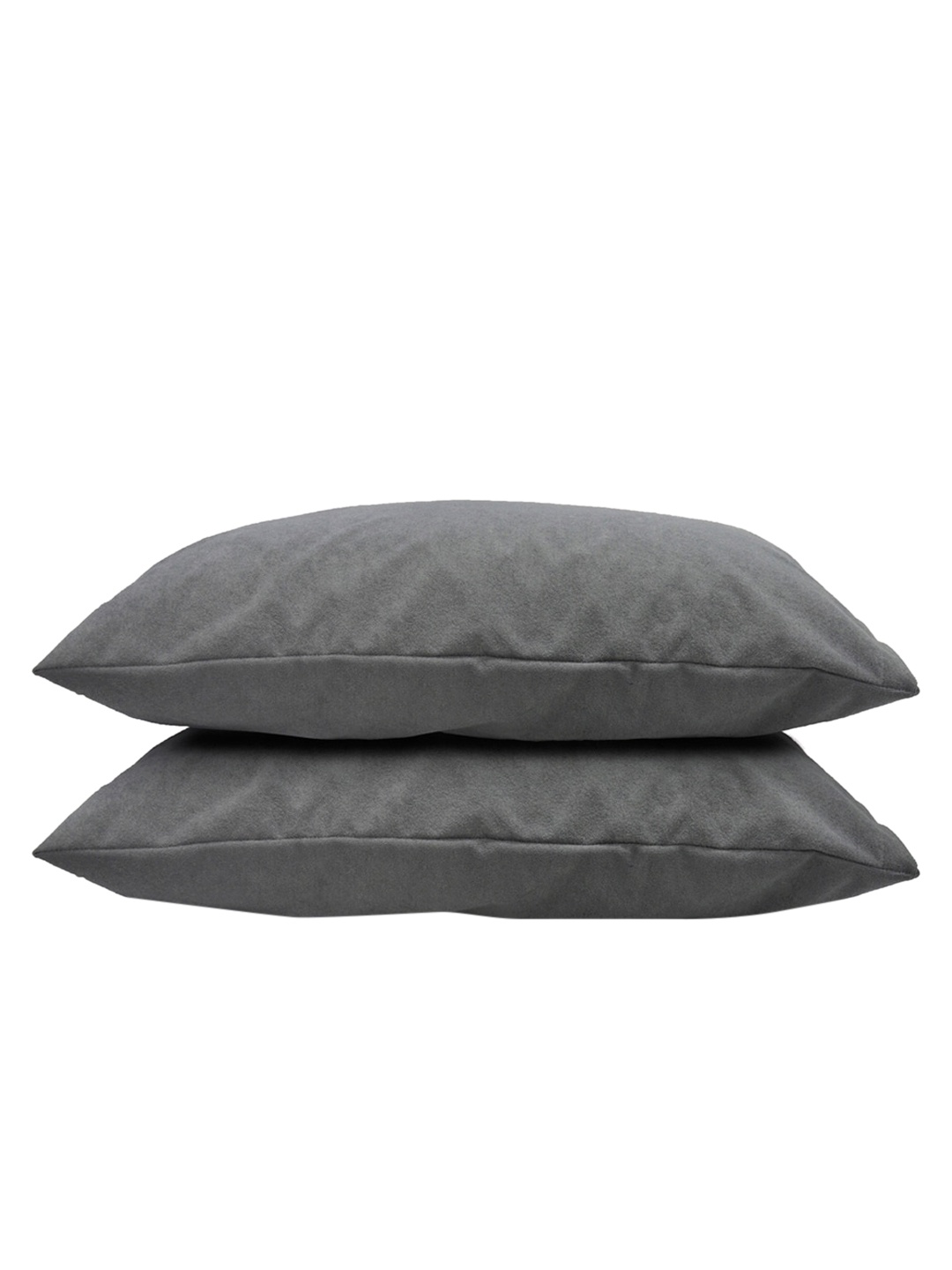 

Divine Casa Set Of 2 Solid Pillow Protector Covers, Grey