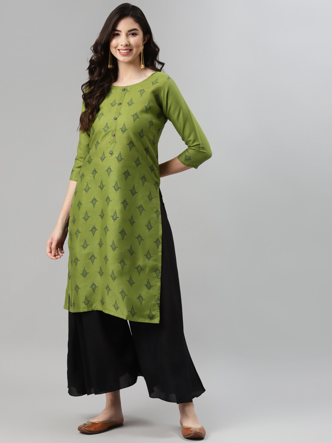 

Aarika Women Green Ethnic Motifs Printed Kurta