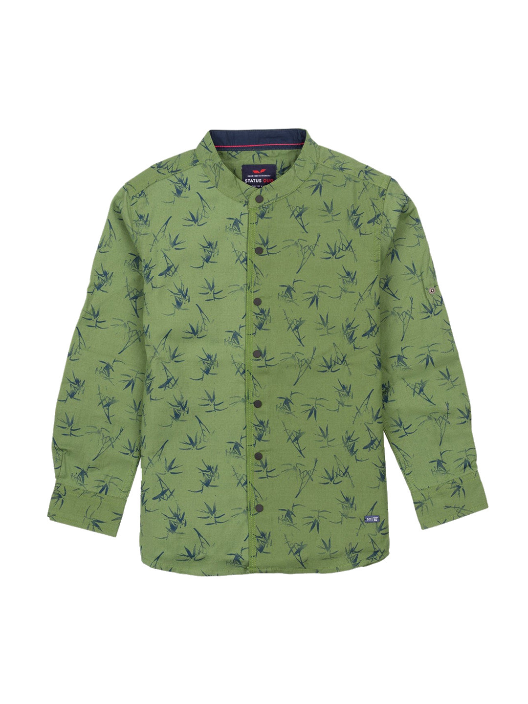 

Status Quo Boys Green Classic Conversational Printed Regular Fit Casual Shirt