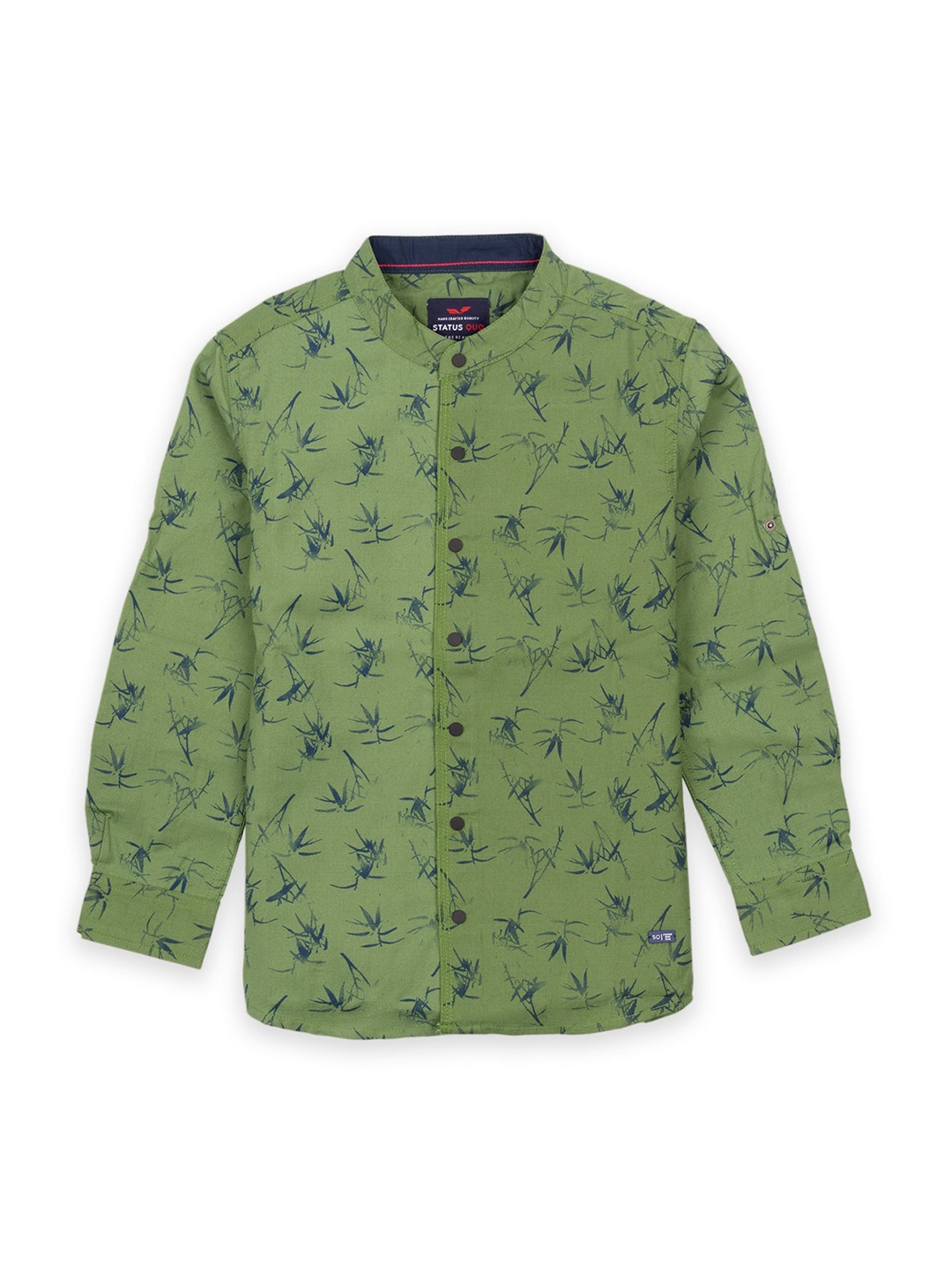 

Status Quo Boys Green Classic Printed Casual Shirt
