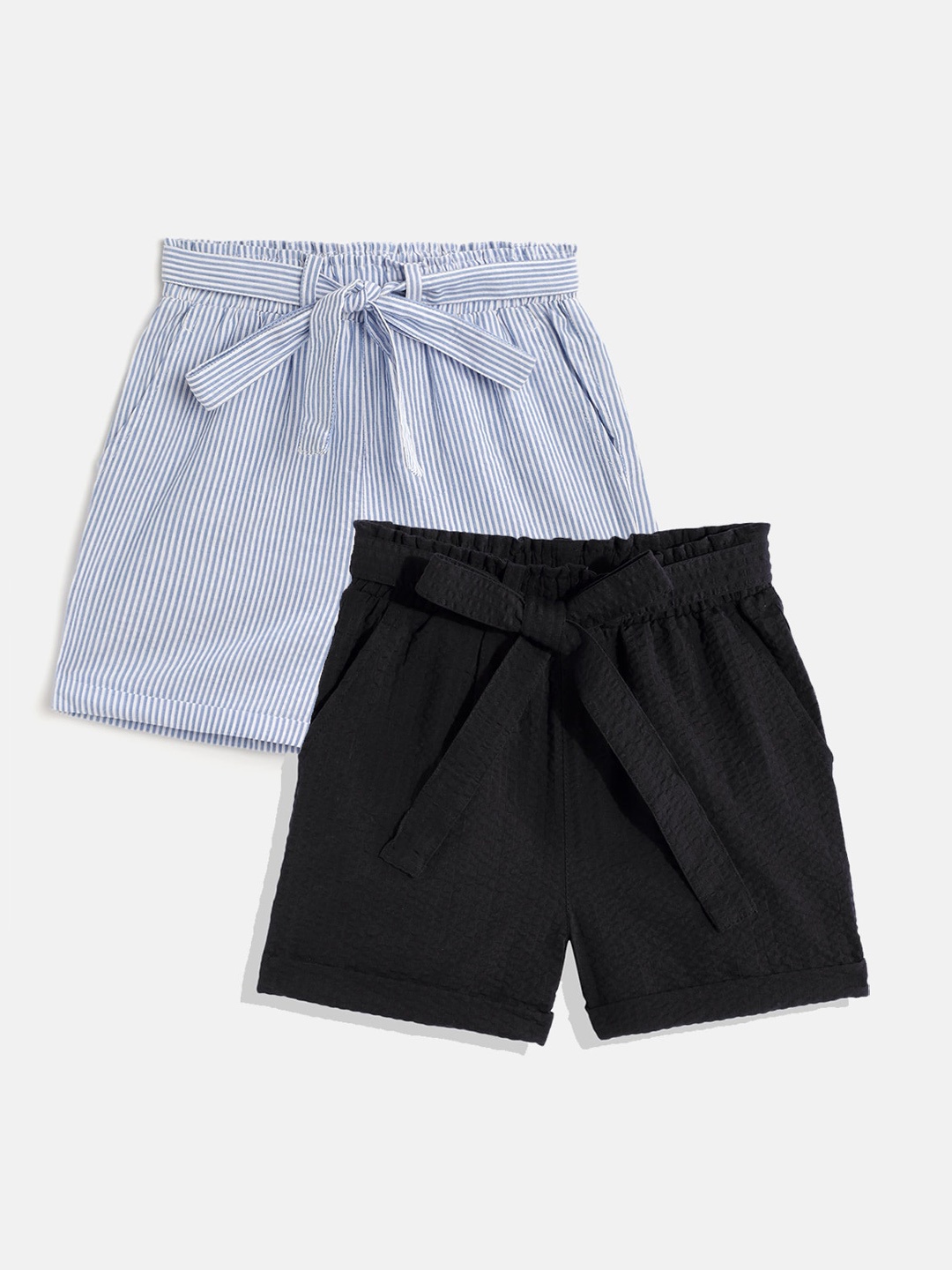 

luyk Girls Blue Pack Of 2 Regular Shorts