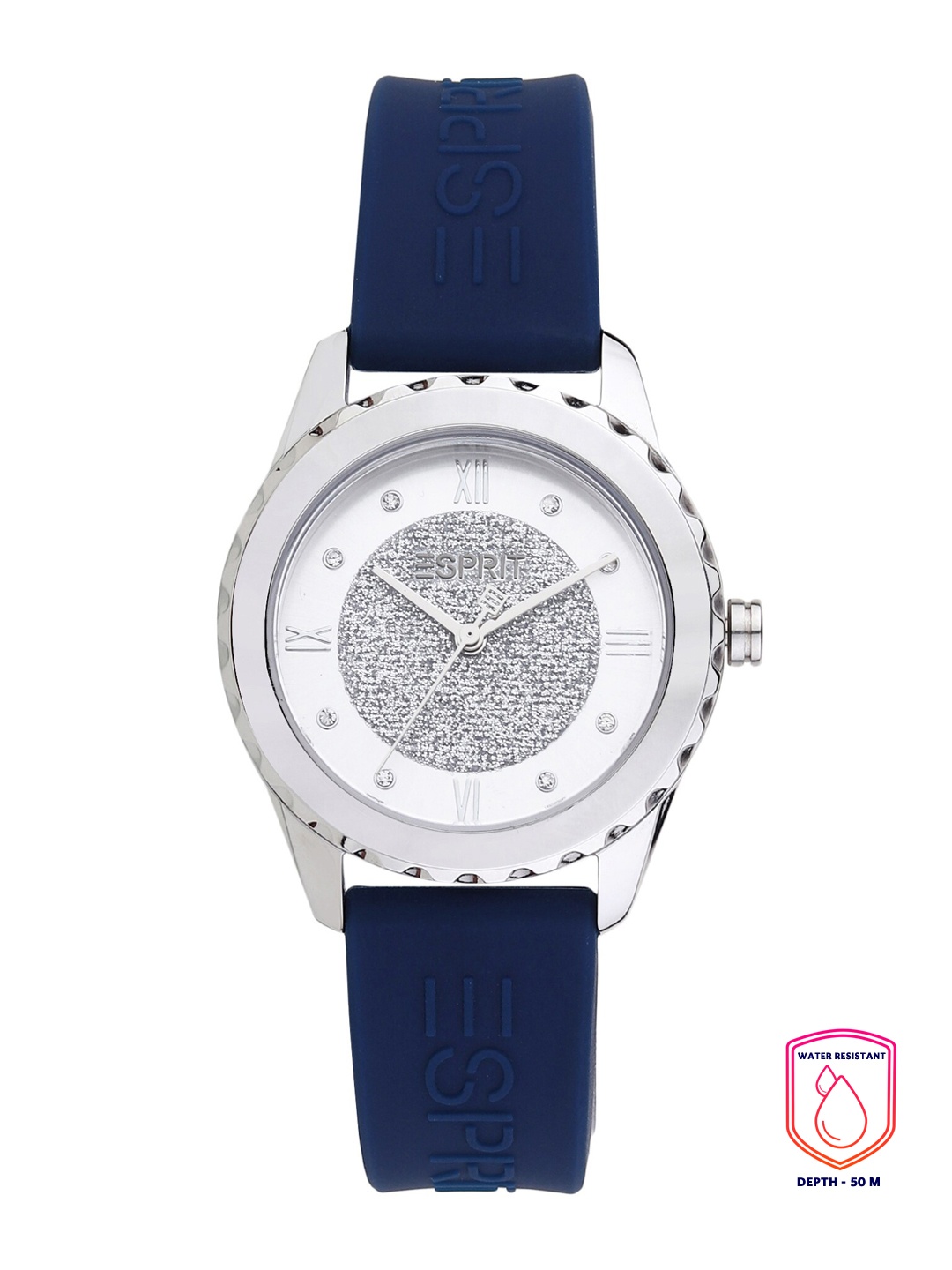 

ESPRIT Women Silver-Toned Dial & Blue Stainless Steel Straps Analogue Watch ES1L320P0105