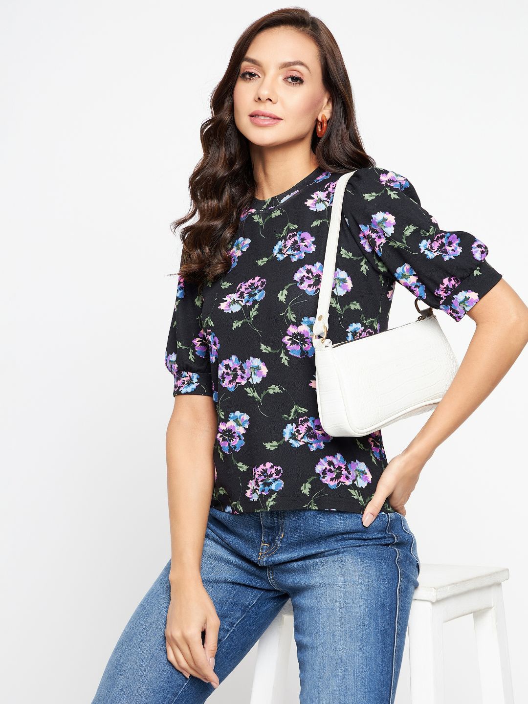 

Uptownie Lite Women Stretchable High Neck Top, Black