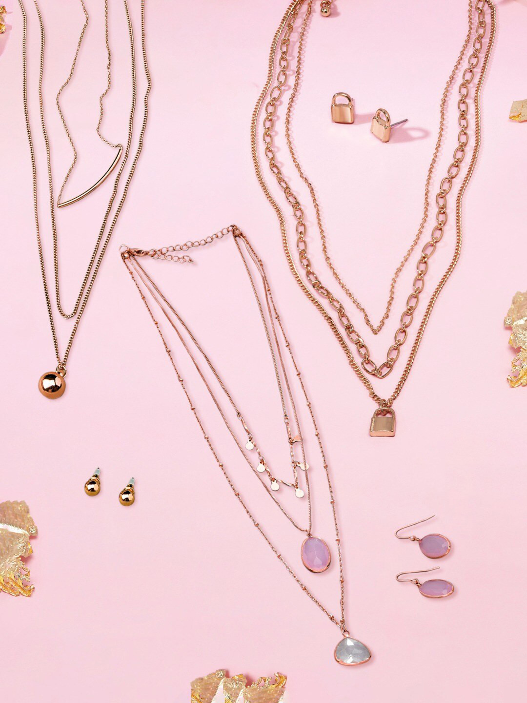

AMI Set of 3 Gold-Plated Layered Jewellery Sets