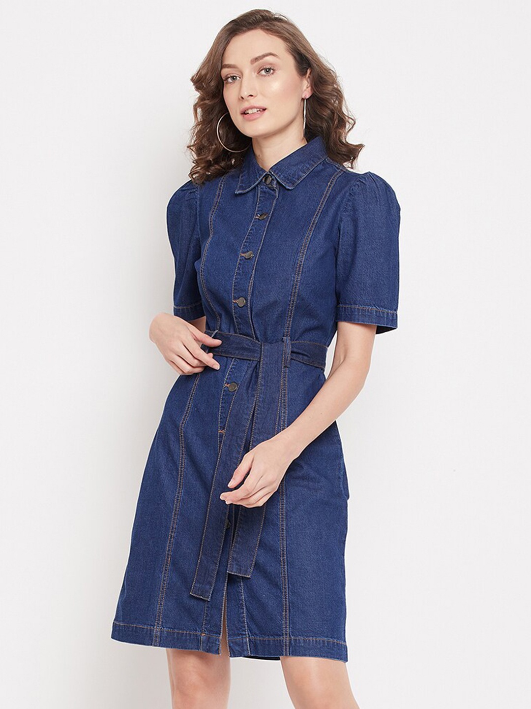 

Madame Navy Blue Shirt Dress