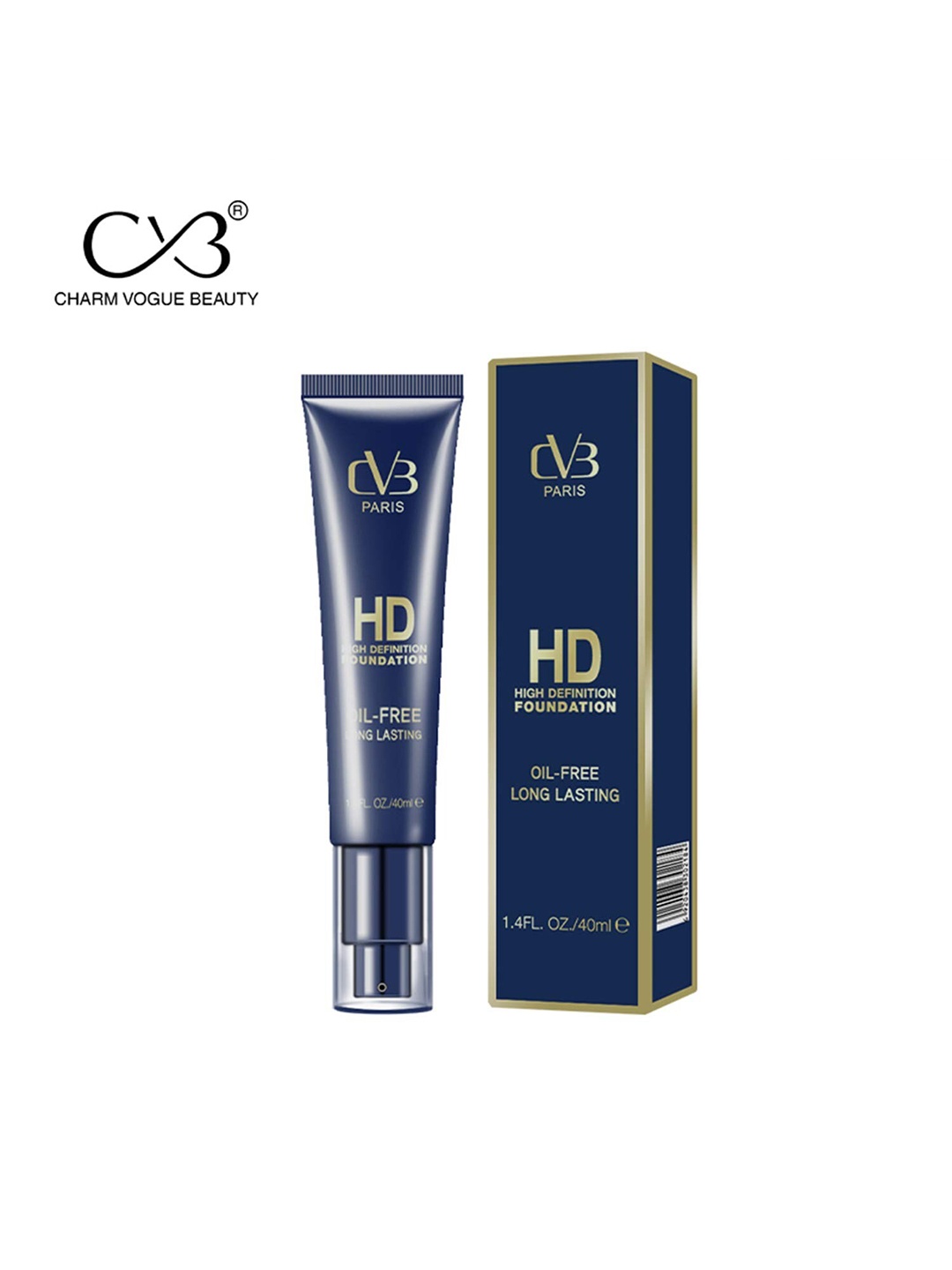 

CVB High Definition Oil Free Long Lasting Foundation 40 ml - Shade 1, Navy blue