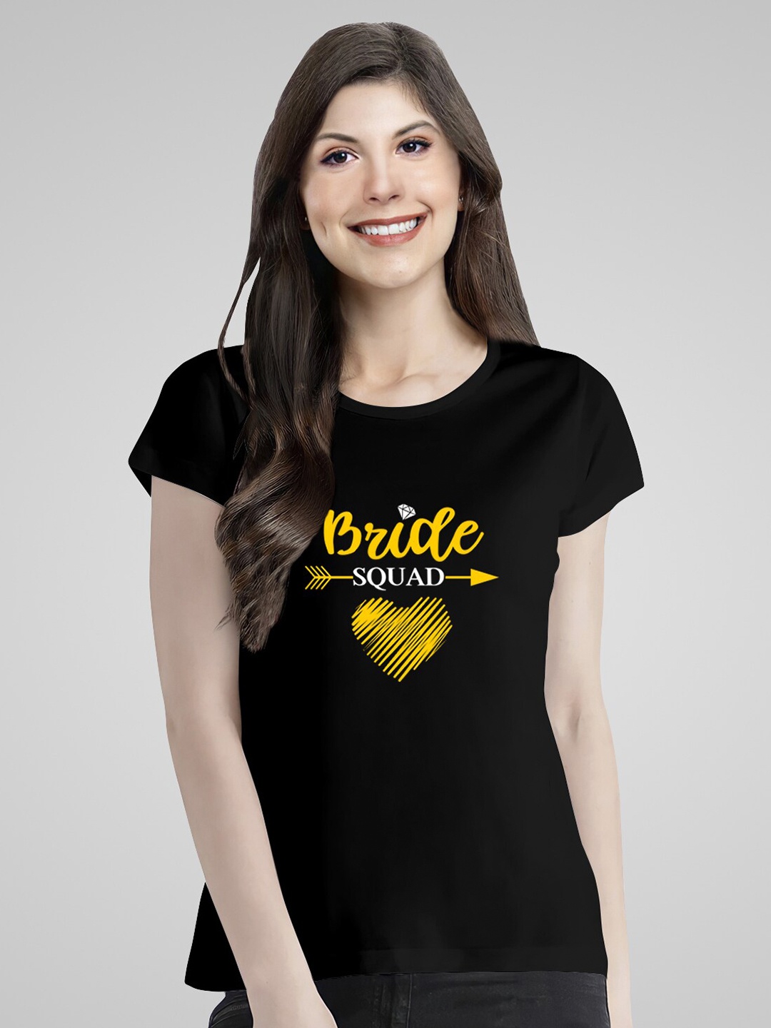 Pootlu Women Black Typography Printed T-shirt 100% Cotton
