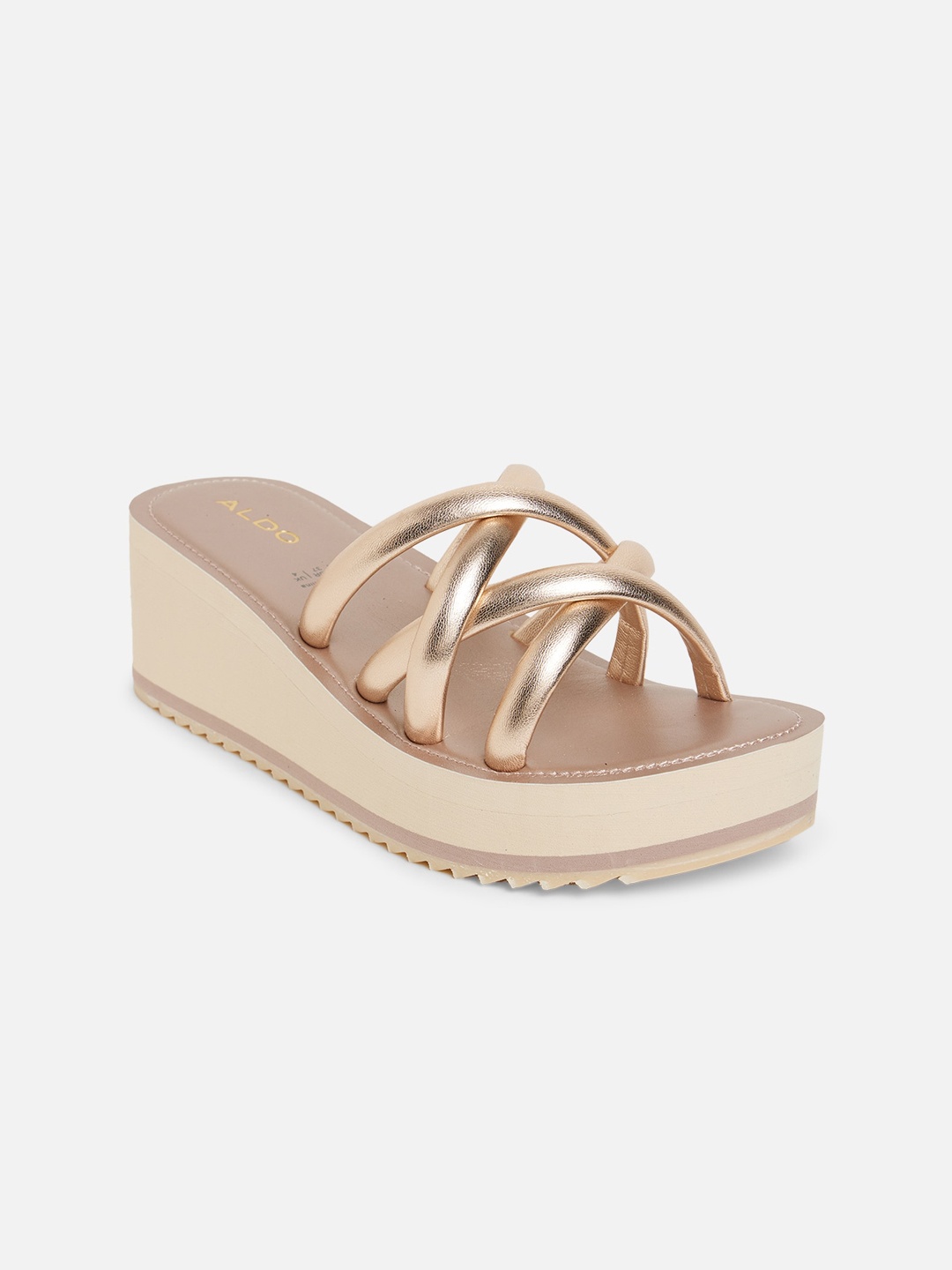 

ALDO Gold-Toned Flatform Sandal Heels