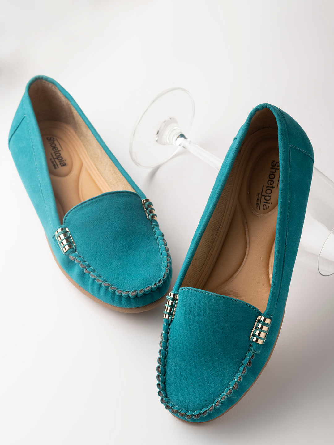 

Shoetopia Girls Turquoise Blue Loafers