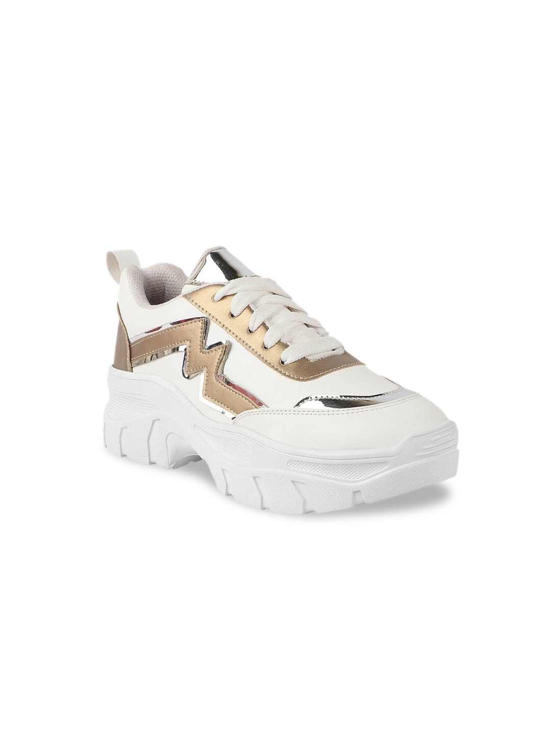 

Shoetopia Girls White Solid Lightweight Sneakers