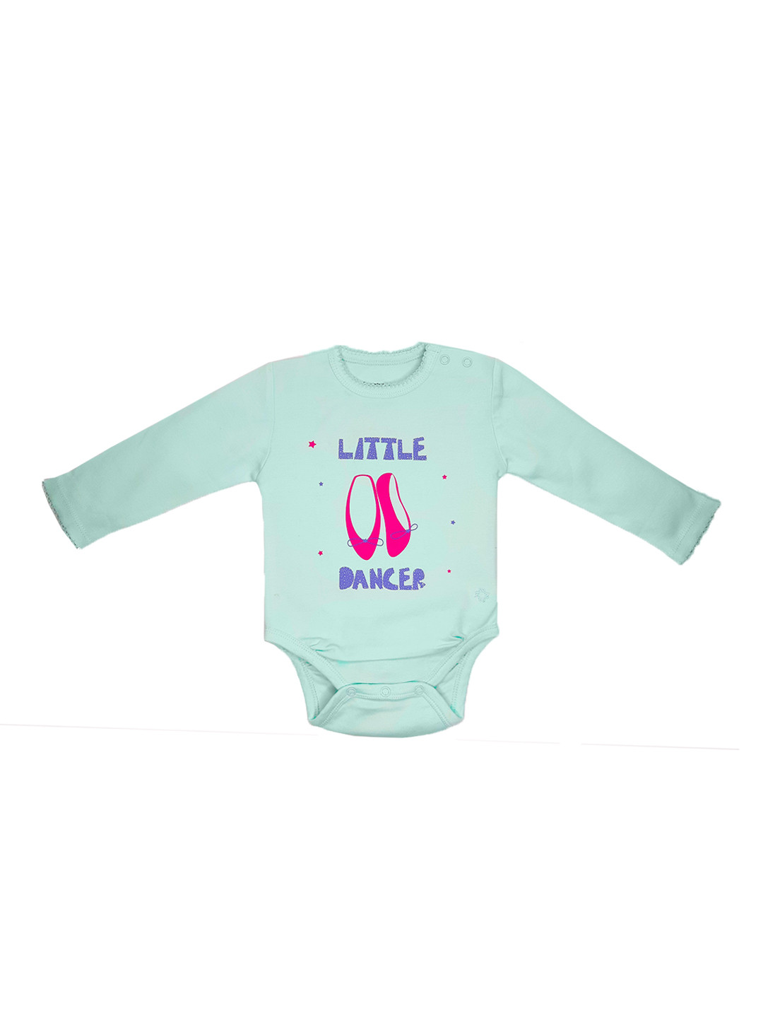

My Milestones Infant Girls Aqua Blue Printed Pure Cotton Bodysuit