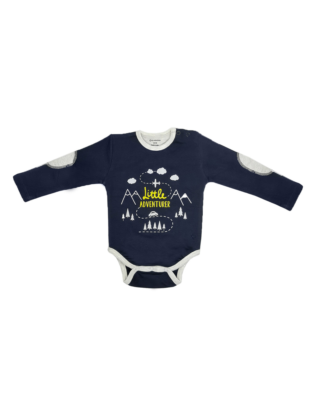 

My Milestones Infant Girls Blue Printed Pure Cotton Bodysuit