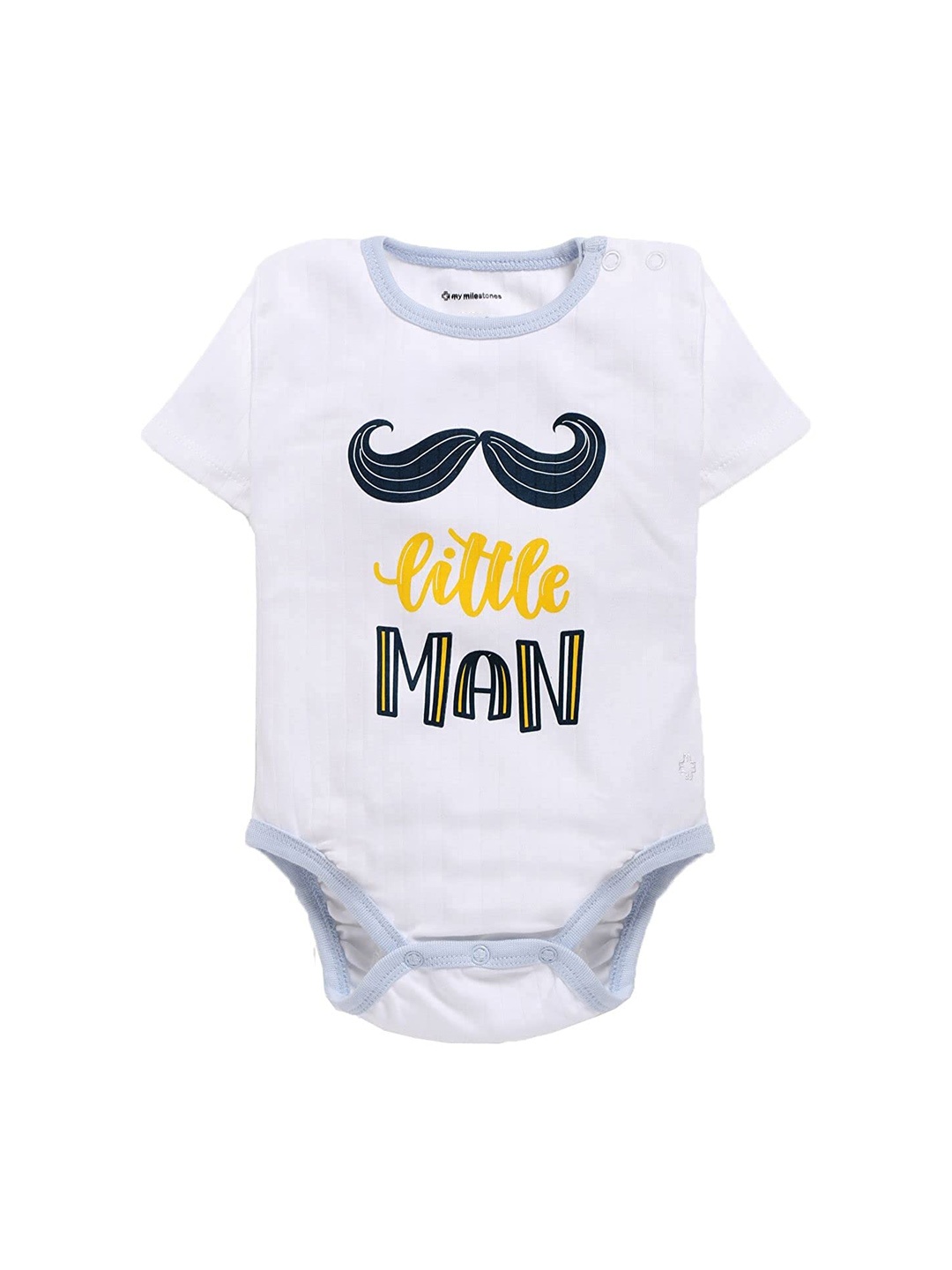 

My Milestones Infant Girls White & Black Printed Pure Cotton Bodysuit