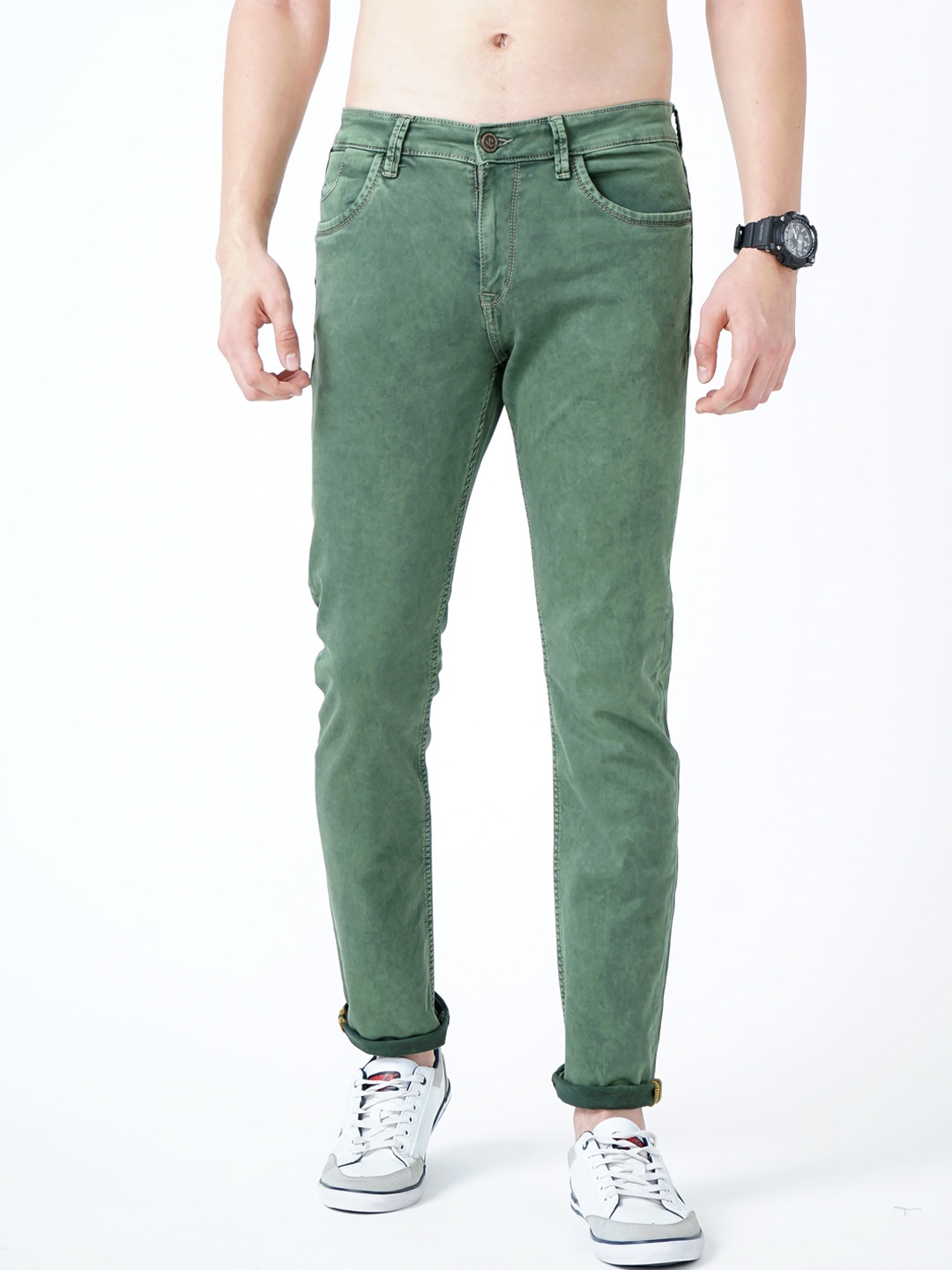 

Jean Cafe Men Green Jean Slim Fit Jeans