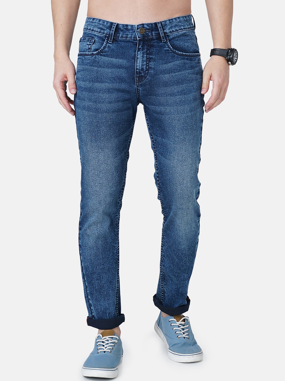 

Jean Cafe Men Blue Jean Slim Fit Heavy Fade Jeans