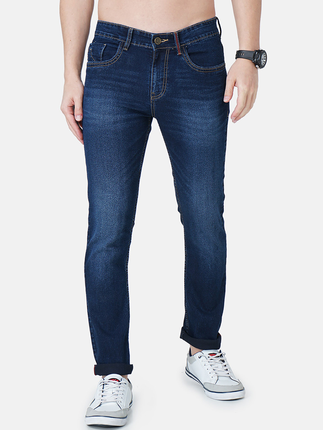 

Jean Cafe Men Blue Jean Slim Fit Light Fade Jeans 98% Cotton
