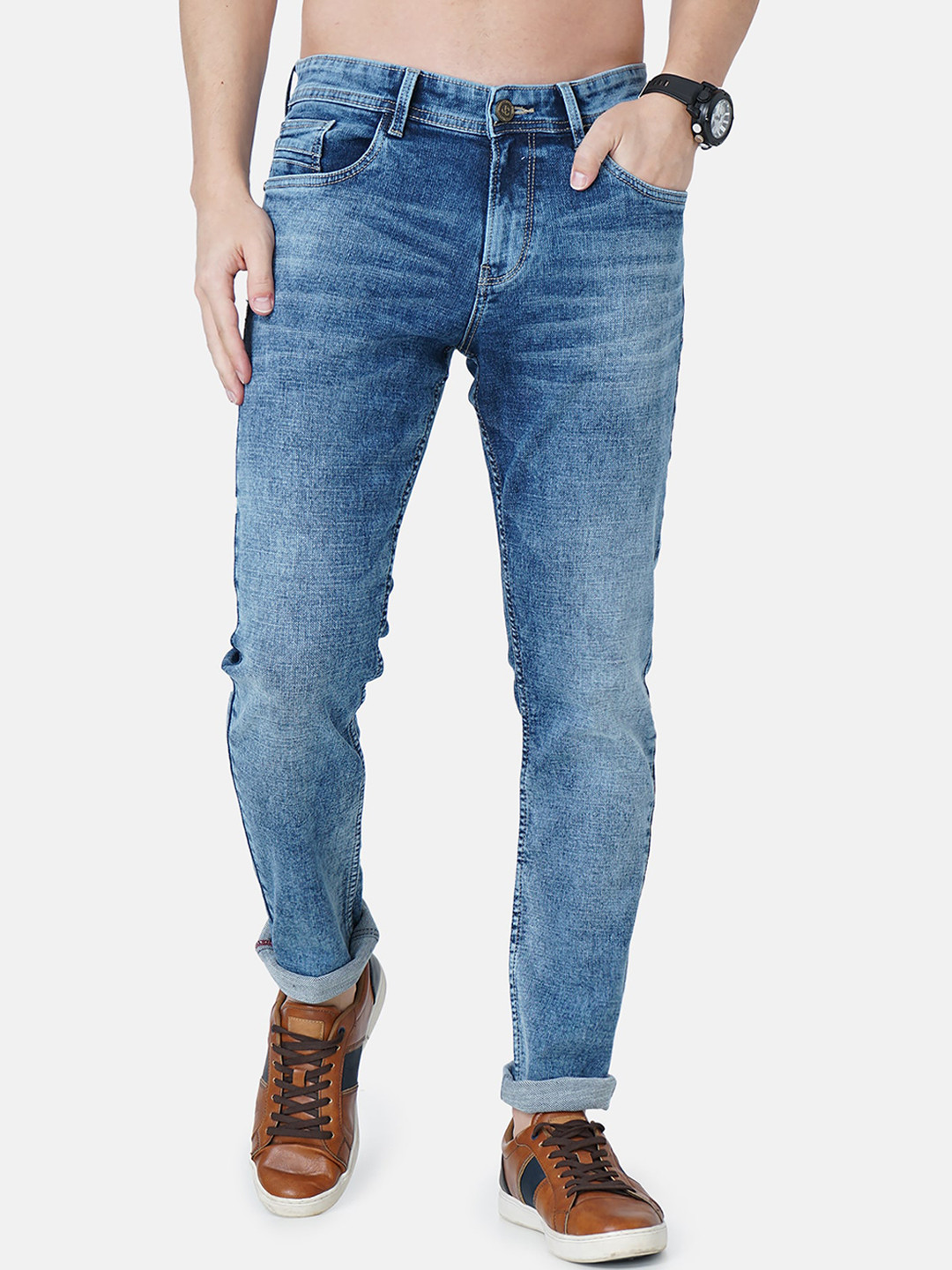 

Jean Cafe Men Blue Jean Slim Fit Heavy Fade Jeans