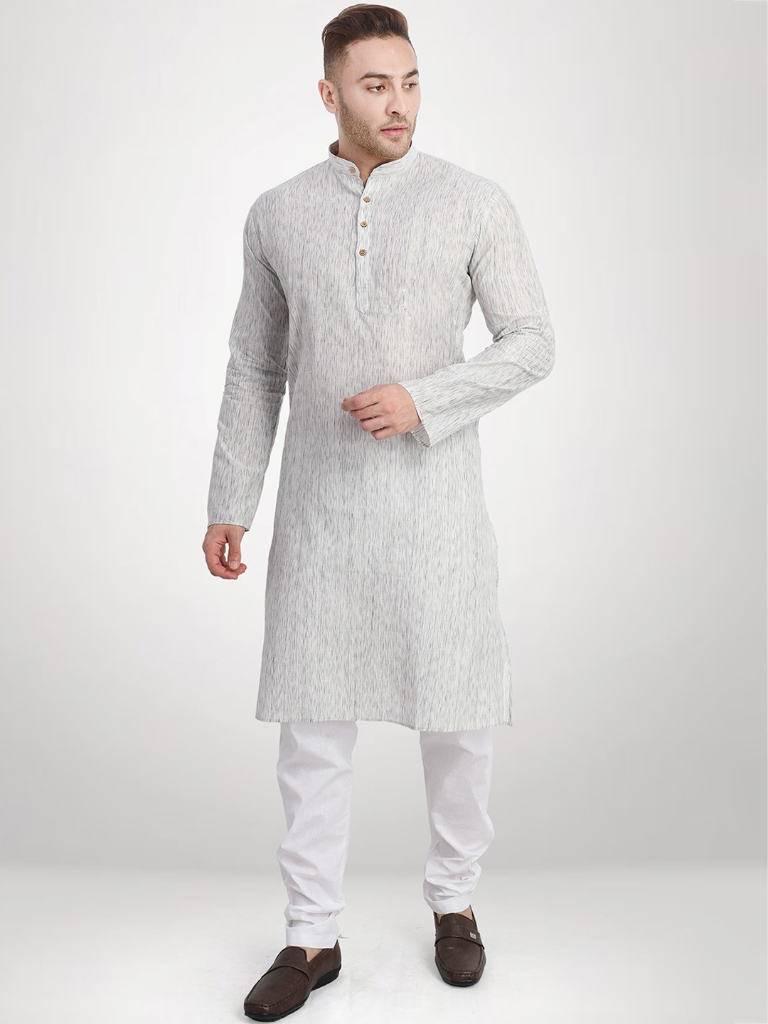 

RG DESIGNERS Men Grey Printed Kurta with Pyjamas