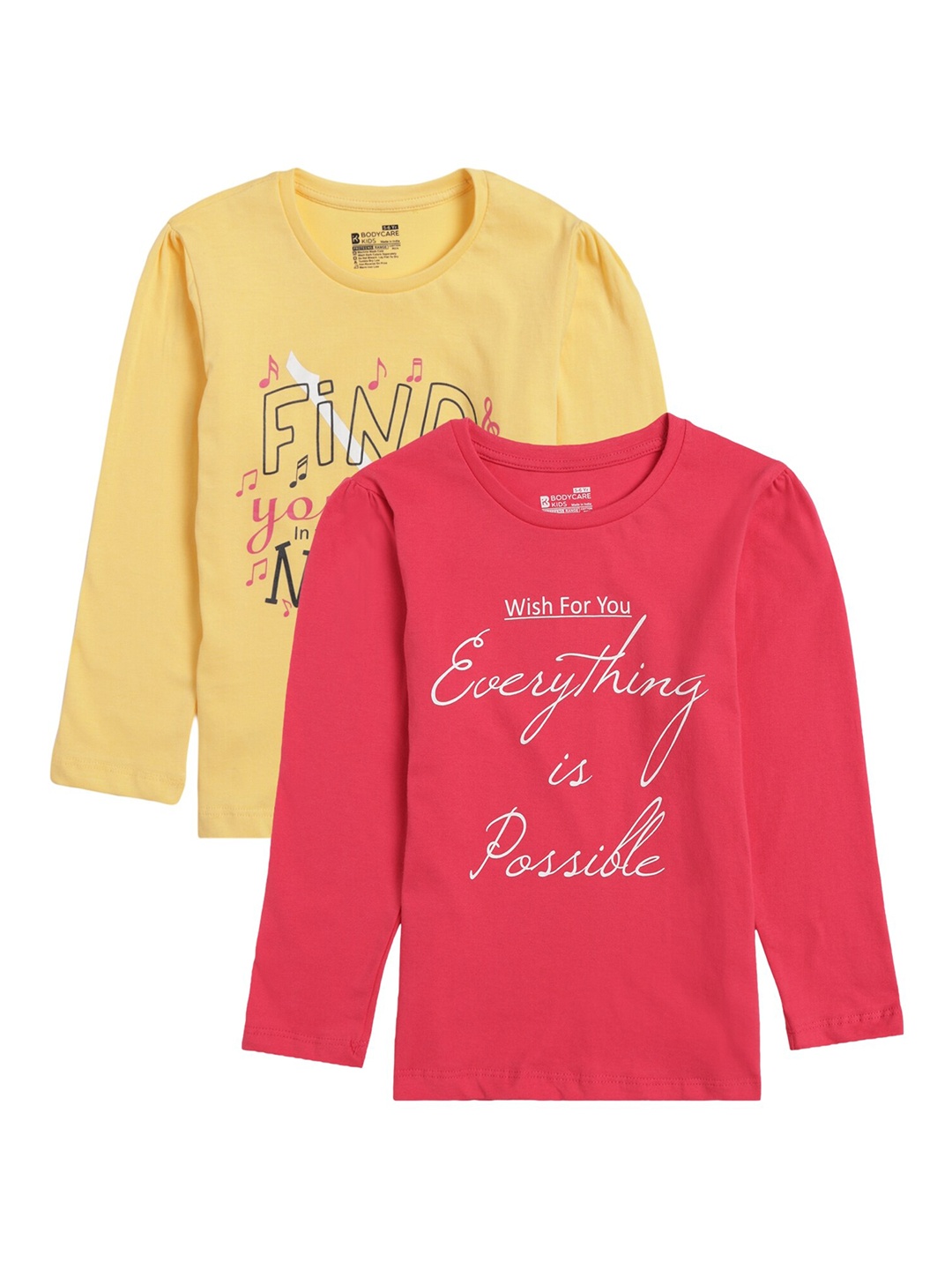 PROTEENS Girls Assorted Typography Printed T-shirt Pack Of 2