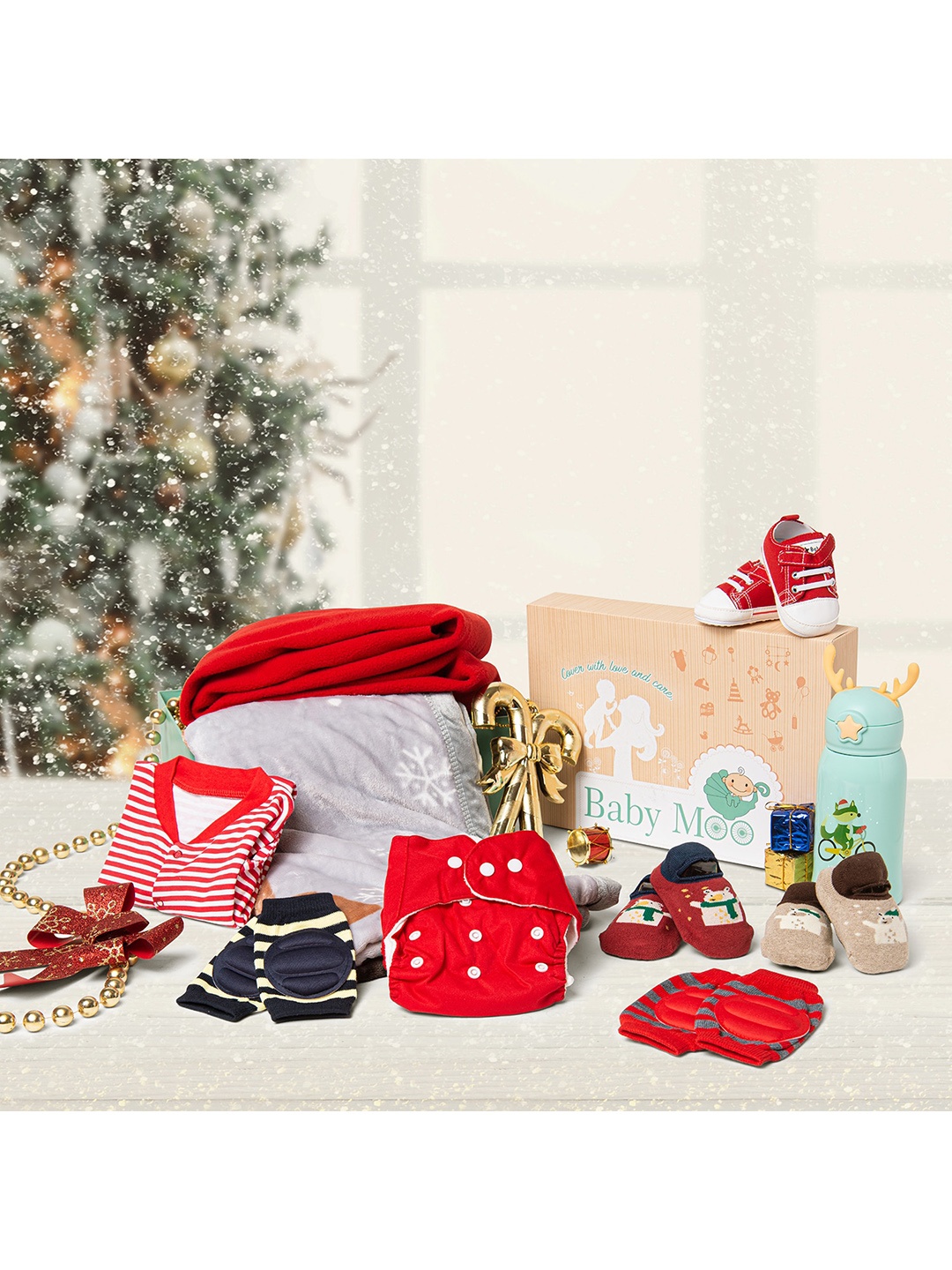 

Baby Moo Red & White Baby Apparel Gift Set