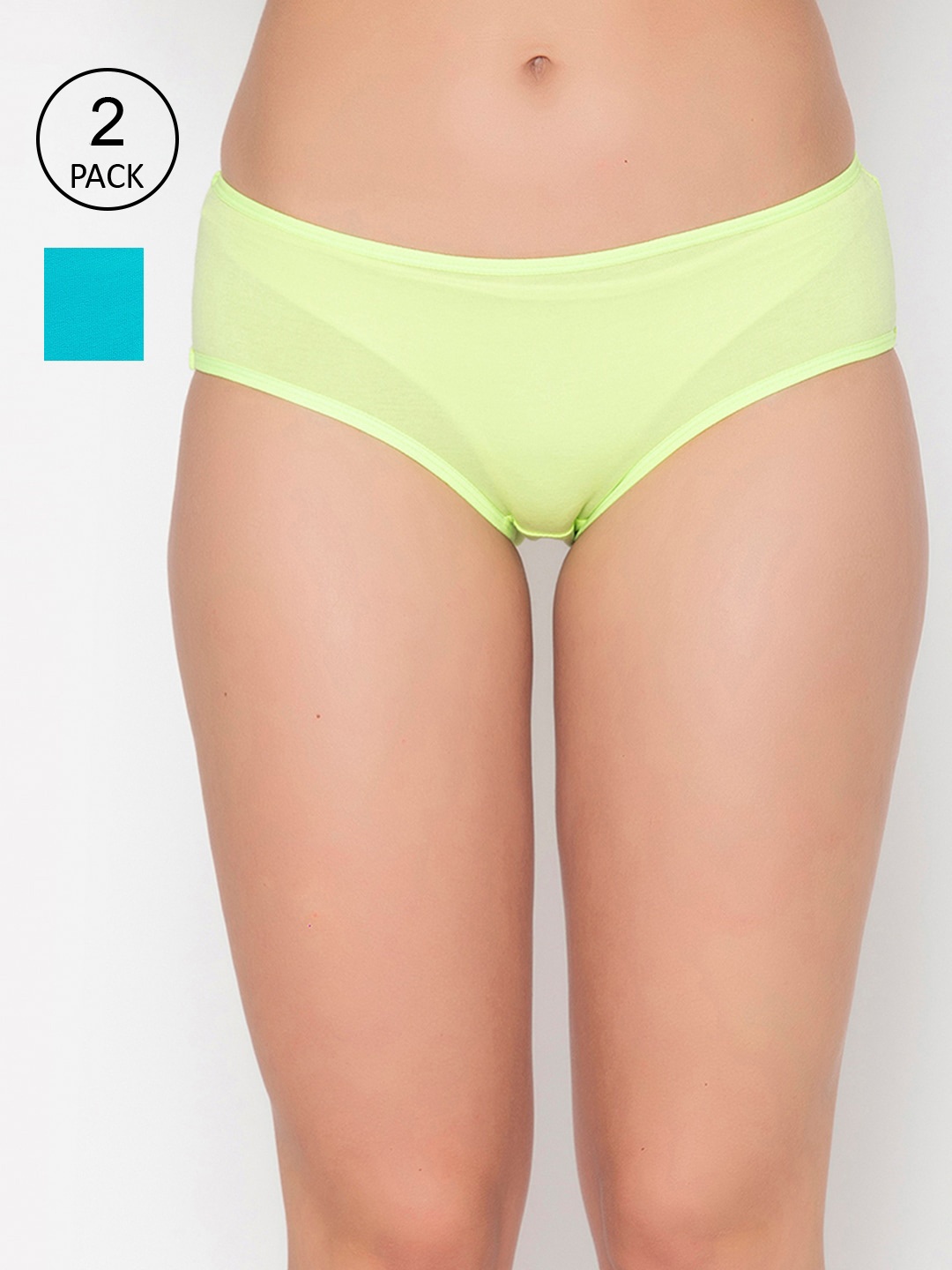 

Clovia Women Pack of 2 Printed Cotton Hipster Panty, Green