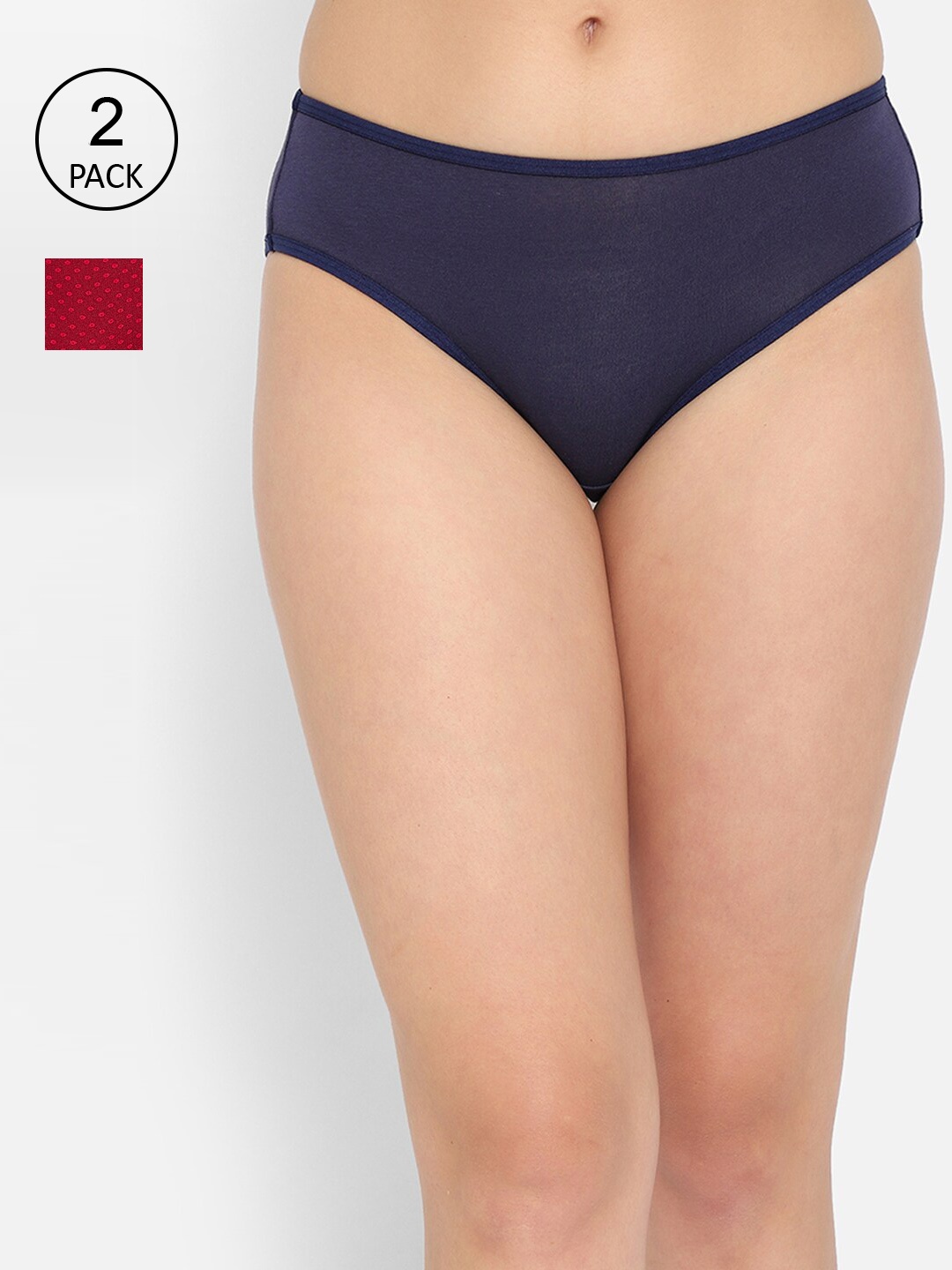 

Clovia Women Pack Of 2 Cotton Bikini Briefs, Blue