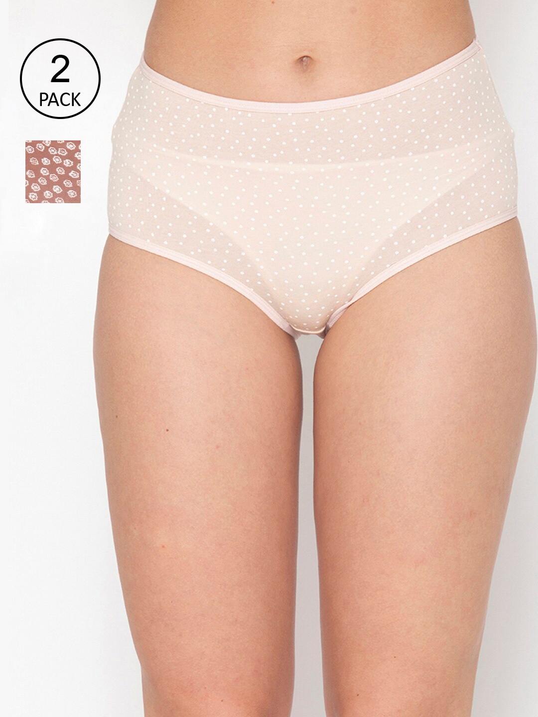 

Clovia Women Pack Of 2 Polka Dot High-Rise Hipster Briefs, Multi