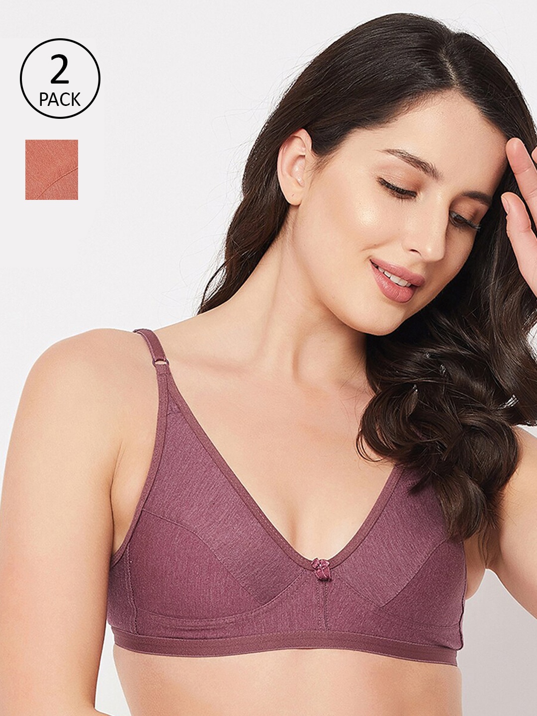 

Clovia Pack of 2 T-Shirt Bra, Rust