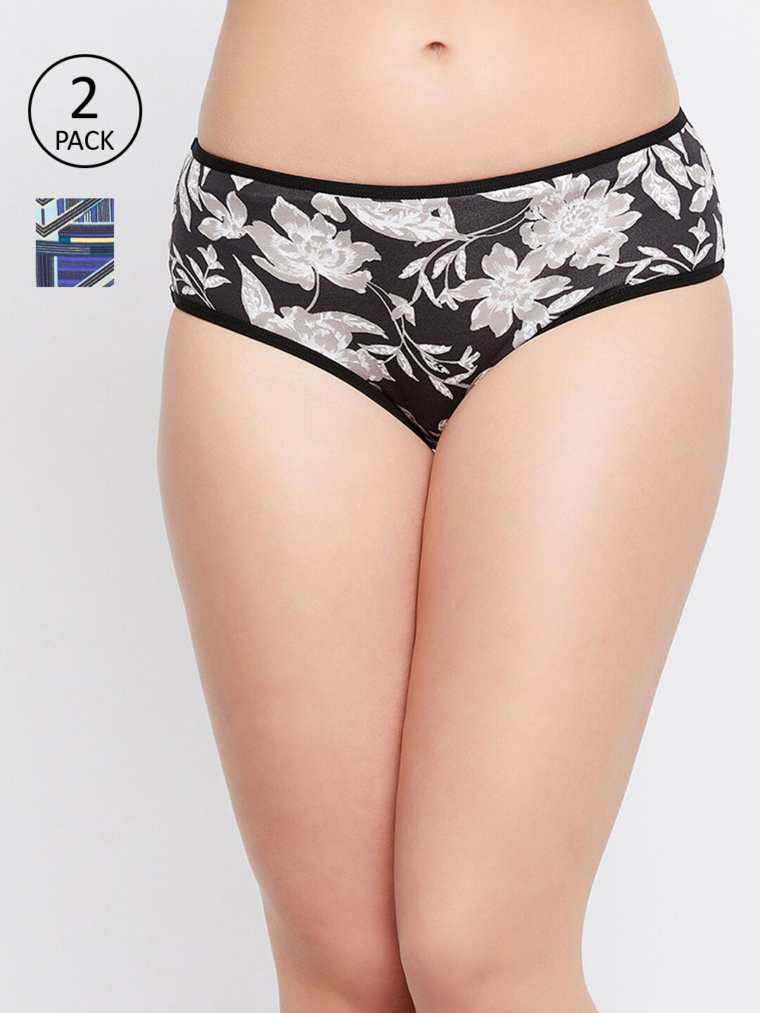 

Clovia Women Pack of 2 Printed Hipster Briefs, Multi