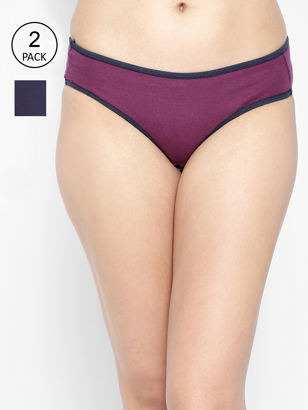 

Clovia Women Pack of 2 Cotton Bikini Briefs COMPN1404S, Multi