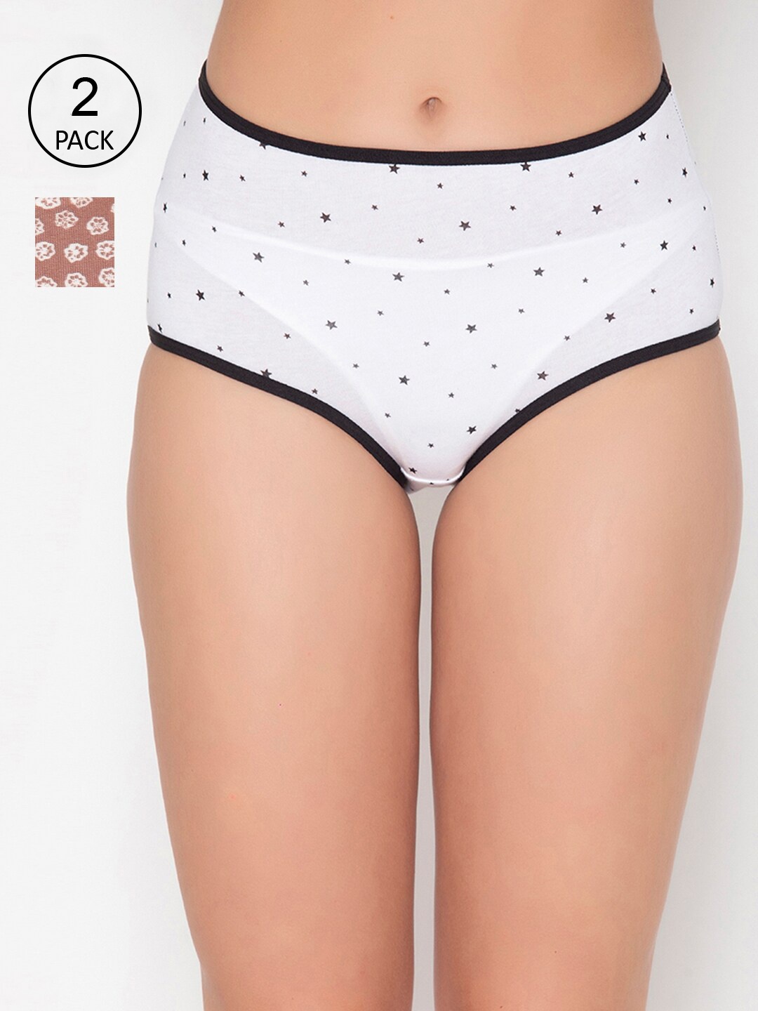

Clovia Women Women Pack Of 2 Printed High-Rise Hipster Briefs, Multi