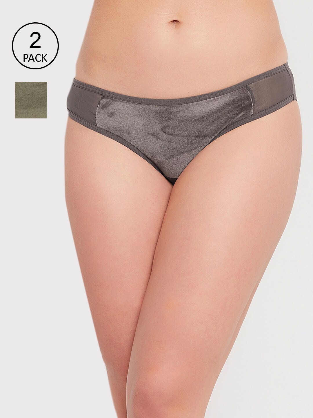 

Clovia Women Pack of 2 Bikini Briefs, Olive