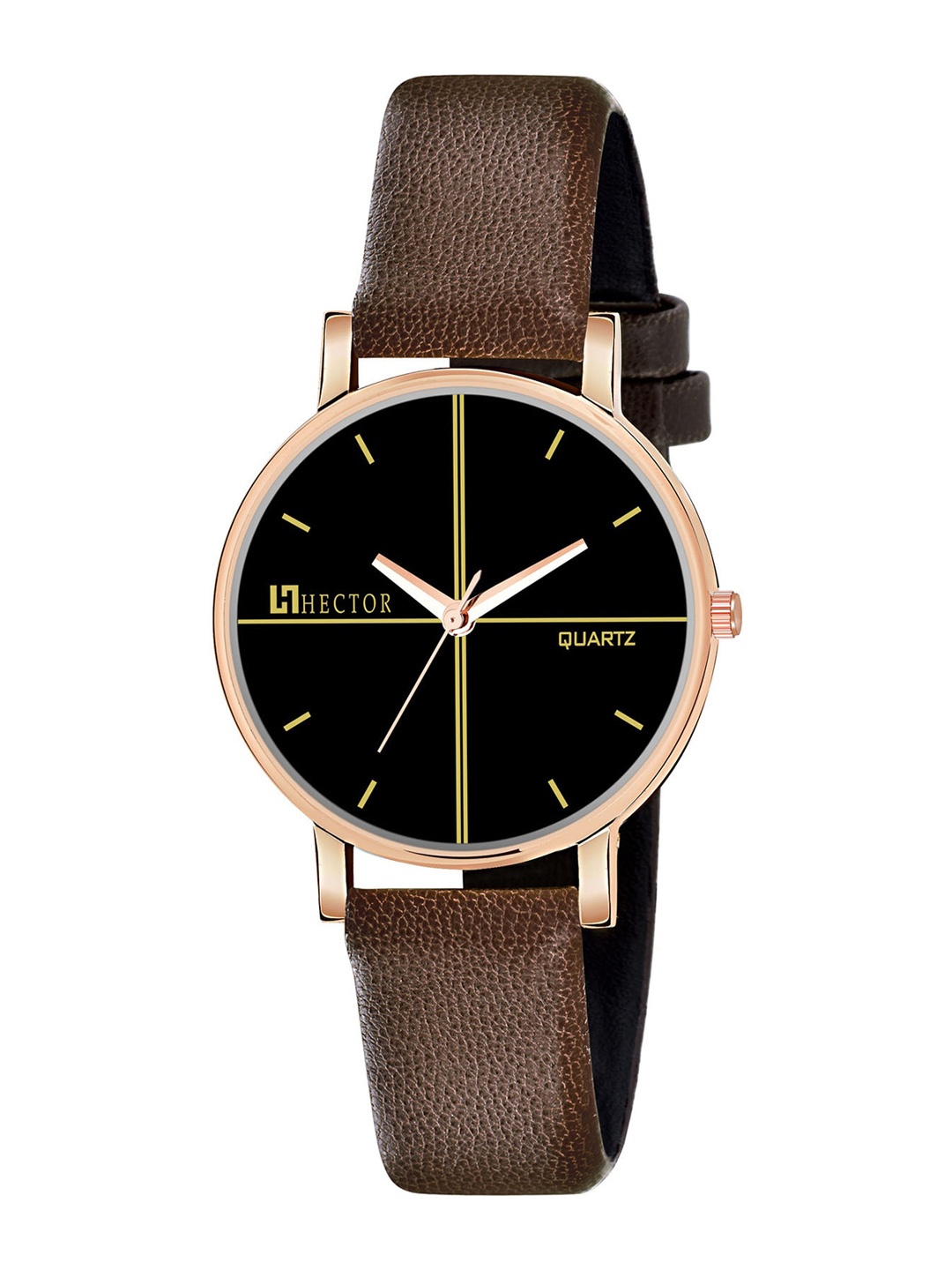 

HECTOR Women Black Dial & Brown Straps Analogue Watch HC203