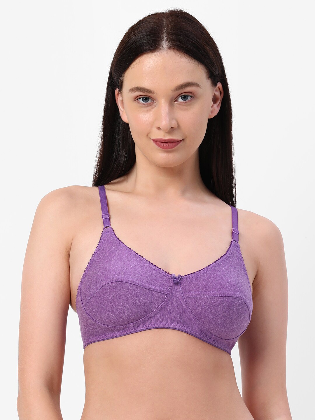 

Planetinner Non Padded Non Wired Melange Fabric Super Support Bra MB34, Lavender