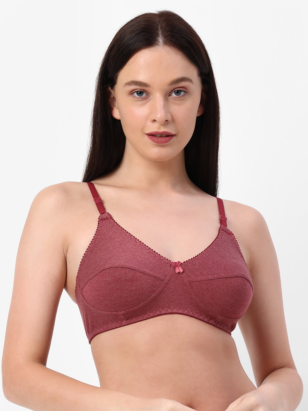 

Planetinner Non Padded Non Wired Melange Fabric Super Support Bra MB34, Brown